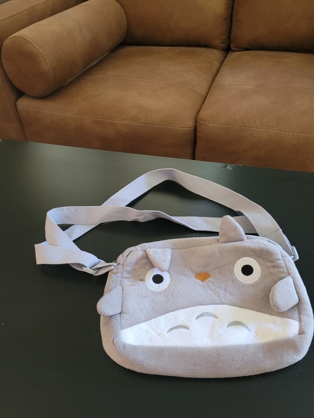 Grey Kids Plush Character Crossbody Bag